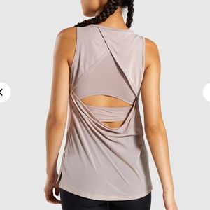 NEW GYMSHARK SPEED TANK 2-1 TAUPE
